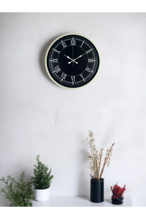 36 Cm Krem Dekoratif Duvar Saati