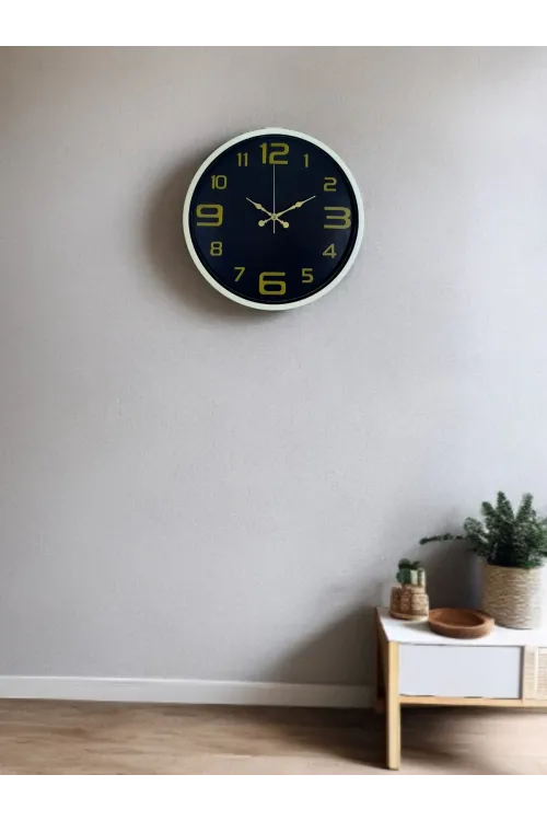 36 Cm Krem Gold Rakamlı Duvar Saati