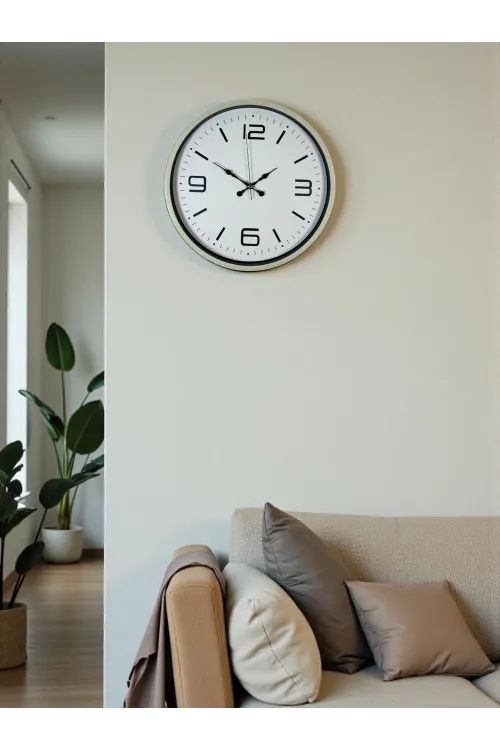 36 Cm Krem Modern Dekoratif Duvar Saati