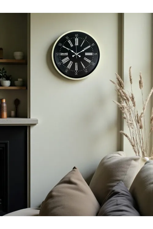 36 Cm Krem Modern Duvar Saati