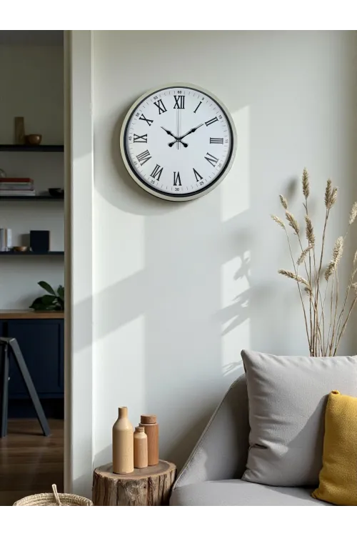 36 Cm Krem Roma Rakamlı Duvar Saati