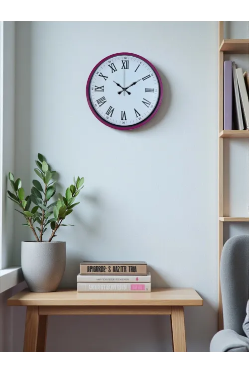 36 Cm Pembe Roma Rakamlı Duvar Saati