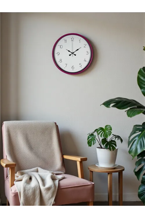 36 Cm Pembe Standart Duvar Saati