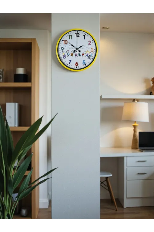 36 Cm Sarı Çocuk Odası Duvar Saati