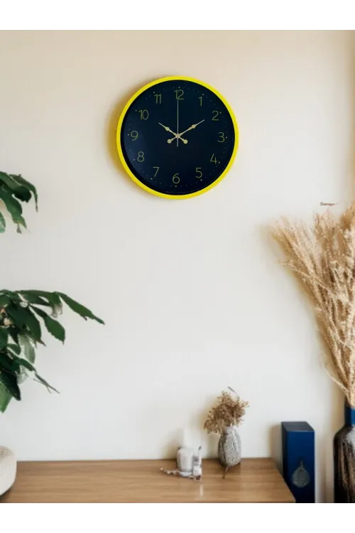 36 Cm Sarı Şık Duvar Saati