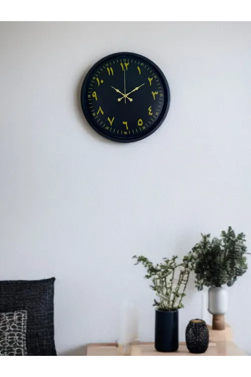 36 Cm Siyah Arapça Rakamlı Duvar Saati