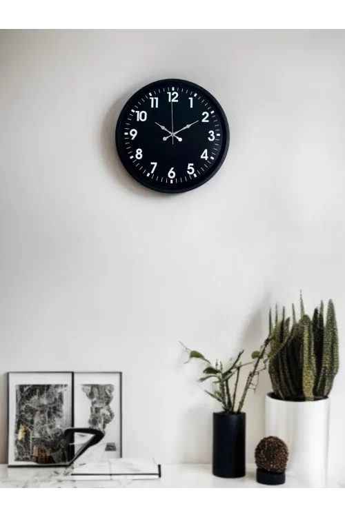 36 Cm Siyah Modern Duvar Saati