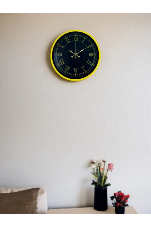 36 Cm Standart Sarı Duvar Saati