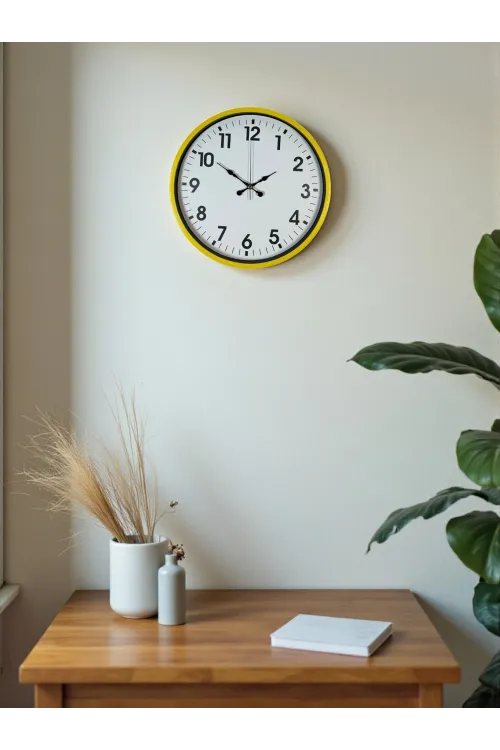 36 Cm Standart Sarı Duvar Saati