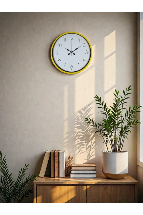 36 Cm Standart Sarı Duvar Saati