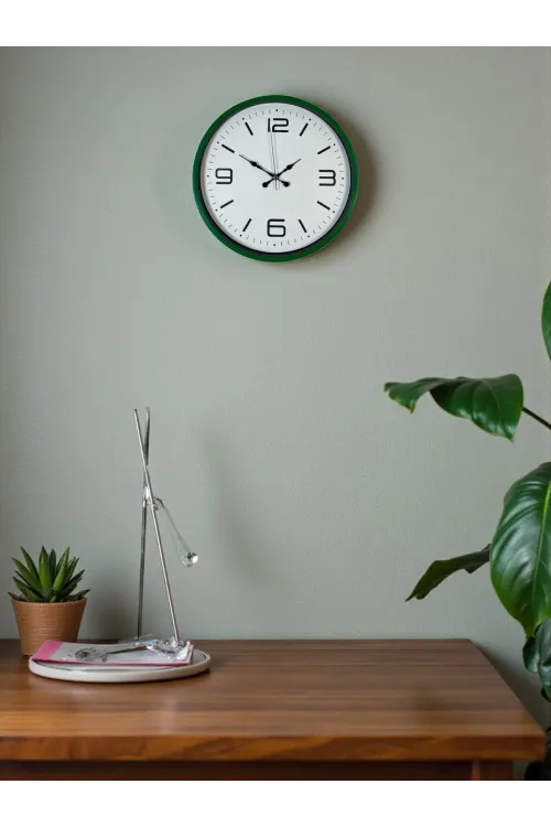36 Cm Yeşil Modern Dekoratif Duvar Saati