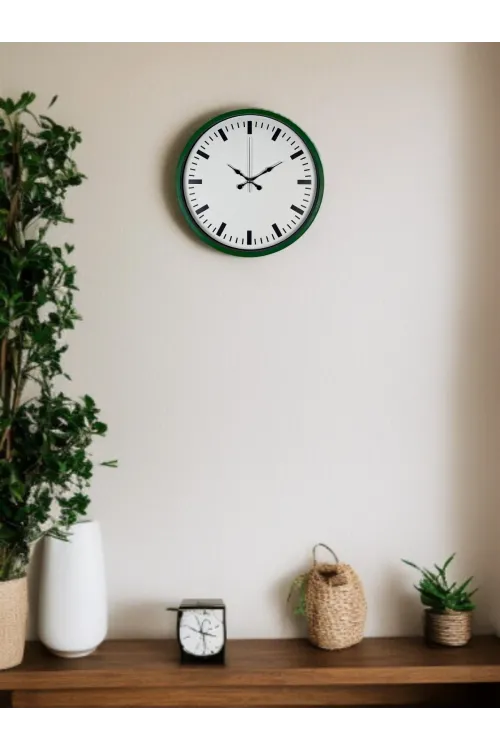 36 Cm Yeşil Sade Dekoratif Duvar Saati