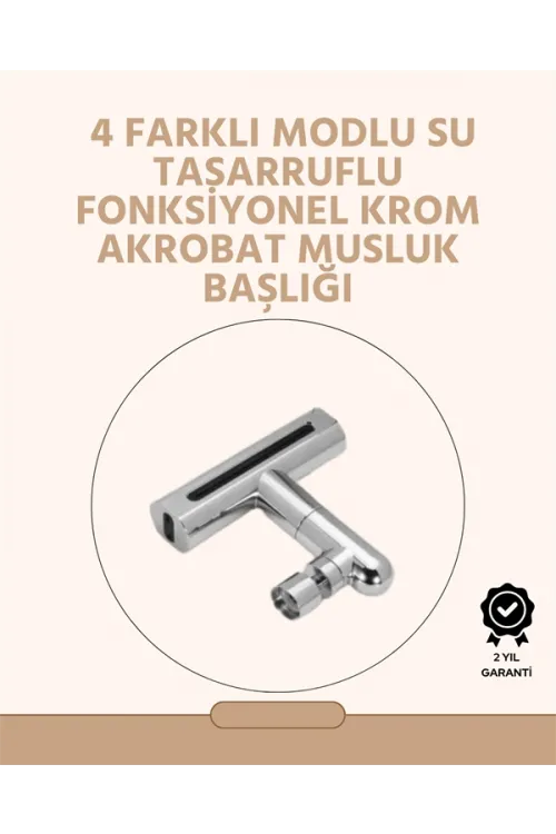 360° Dönüşlü Su Akışı Başlığı | 4ü 1 Arada Kullanım