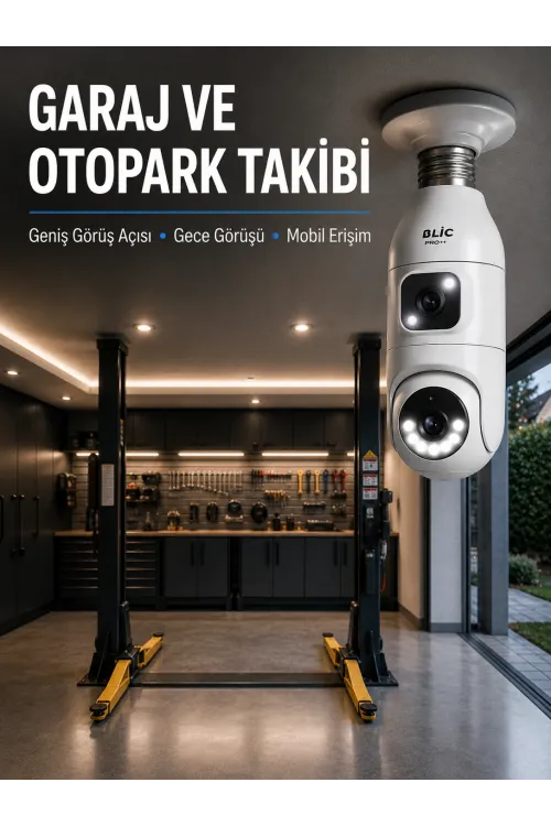360° Ev İzleme Wi-fi Çift Lens Akıllı Ampul Kamera