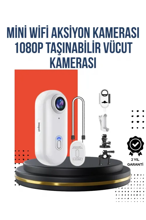 360° Klipsli Manyetik Spor Kamera Yüksek Çözünürlük