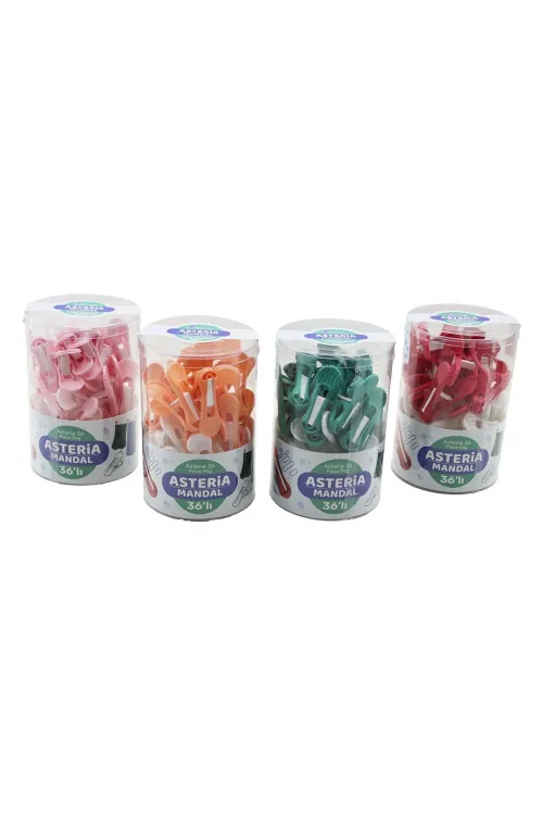 36pcs Yaysız Plastik Renkli Mandal Kutulu