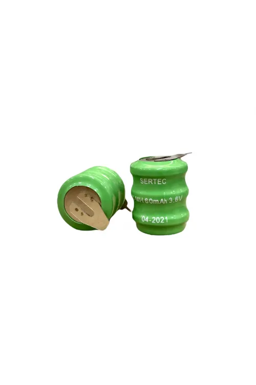 3.6V 3S1P 60 Mah 2 Pin NI-MH Buton Pil