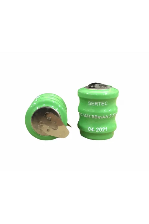 3.6V 3S1P 80 Mah 2 Pin NI-MH Buton Pil