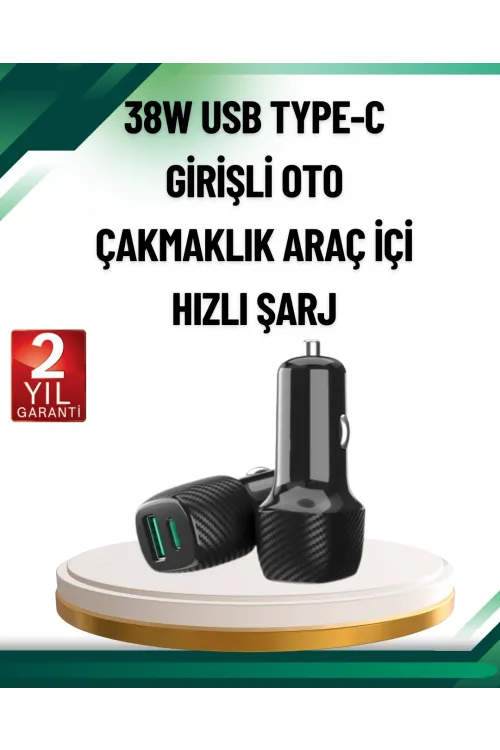 3a Güç Kapasiteli Usb & Type-c Çakmaklık Şarj Adaptörü