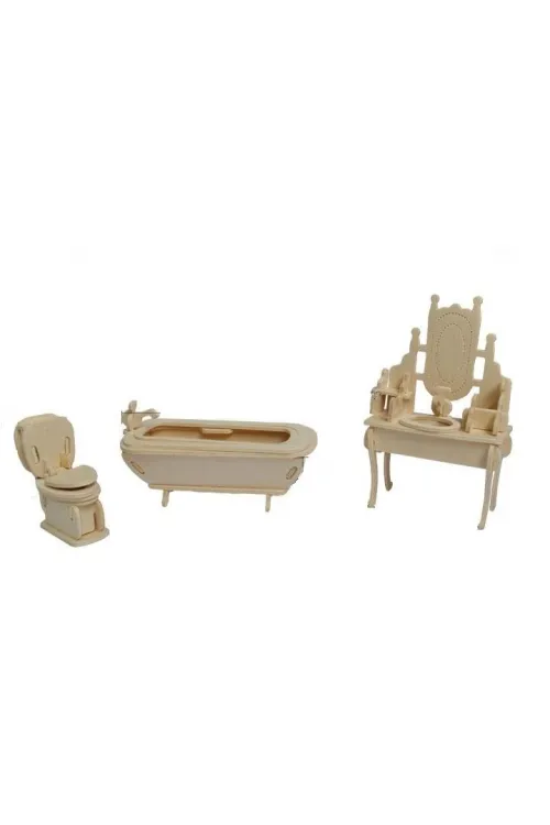 3D Ahşap Puzzle - Banyo