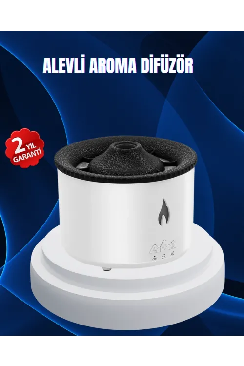 3d Alev Işıklı Aromaterapi Makinesi – 360 Ml Su Kapasiteli Sessiz Difüzör