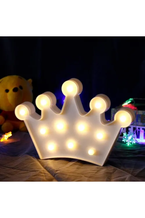3d Dekoratif Pilli Kraliçe Tacı Model Led Masa Ve Gece Lambası