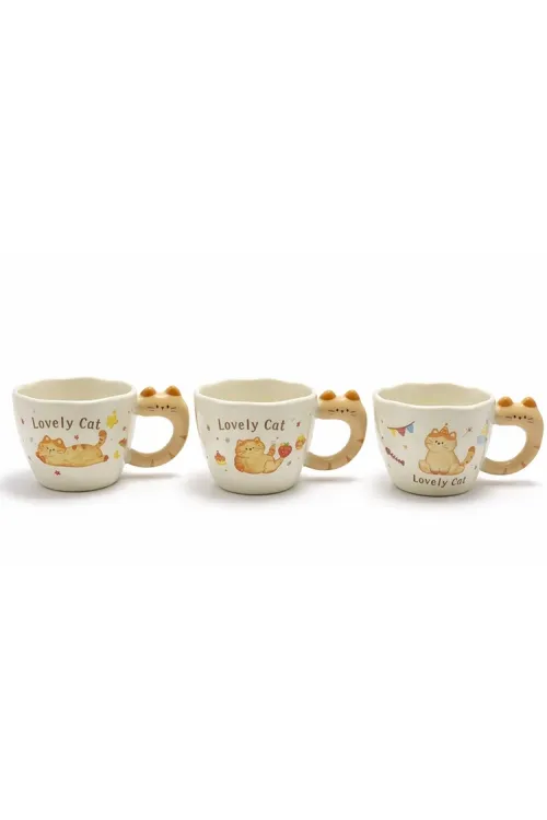 3d Kedi Figürlü Kupa Bardak IEG5036