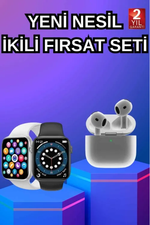 3.nesil Tws Bluetooth Kulaklık Ve Dokunmatik Ekran Akıllı Saat Sesli Görüşme