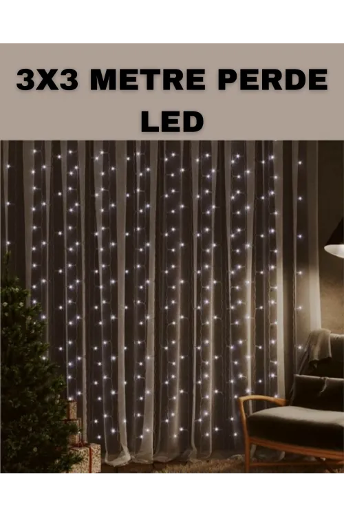 3x3 Led Şelale Perde Işık Kutlama Ve Dekor Aydınlatması