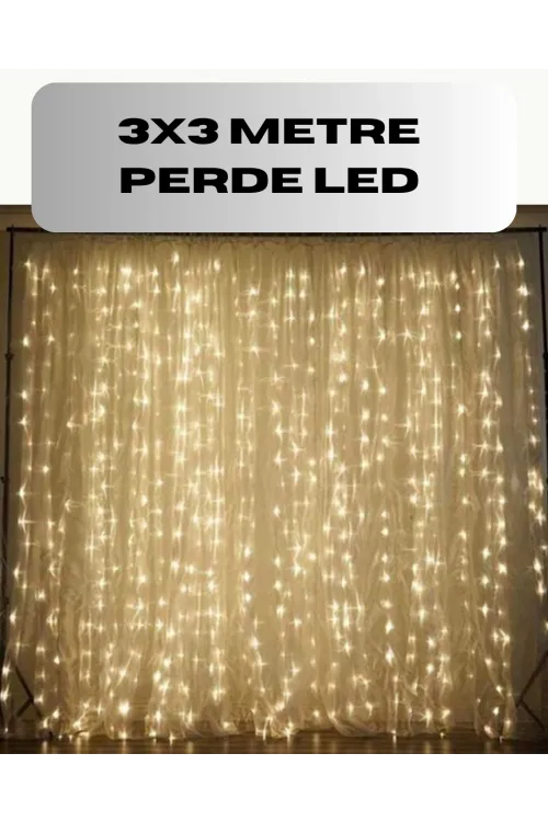 3x3 Perde Led Işık Şelale Model Özel Gün Dekoratif Aydınlatma