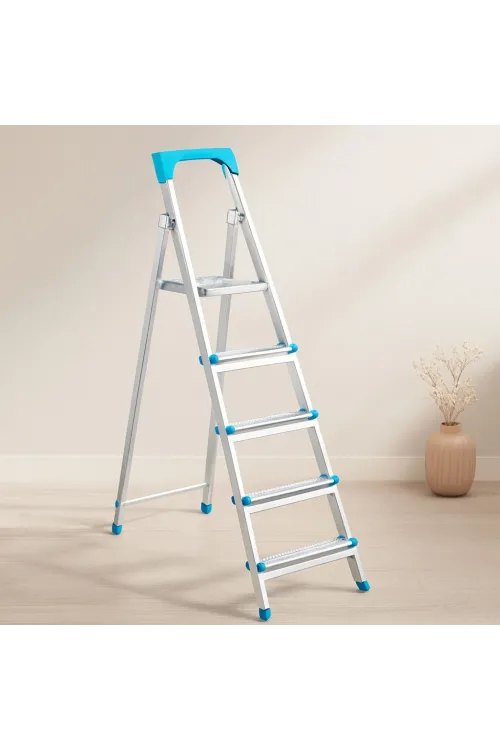 4+1 Basamaklı Metal Merdiven 105 cm 120 kg