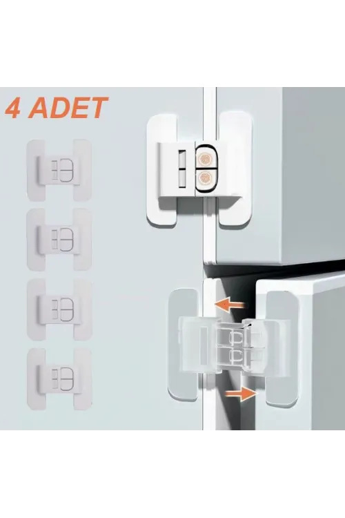 4 Adet Buzdolabı, Çekmece Ve Dolap Kapağı Çocuk Kilidi