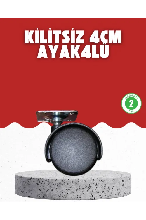 4 Cm Kilitsiz Tekerlek Ayak Seti Zemin Koruyucu
