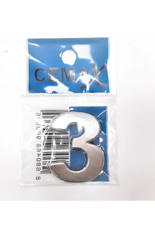 4 Cm Plastik Krom Kaplama Kapı Numarası - 3