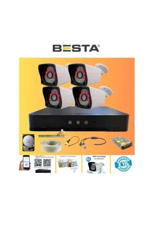 4 Kameralı Güvenlik Kamera Hazır Set 320 GB 7/24 HDD