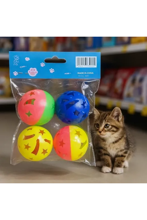 4lü Çıngıraklı Top Kedi Oyuncağı