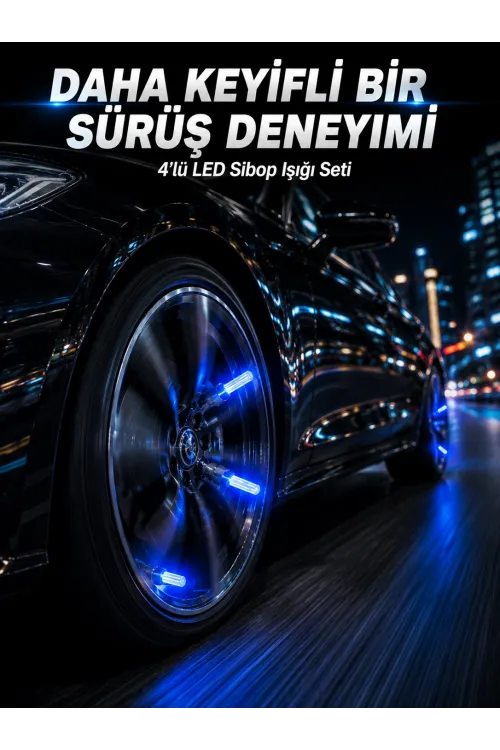 4lü LED Sibop Işığı Hareket Sensörlü Araç Lastik Sibop Lambası