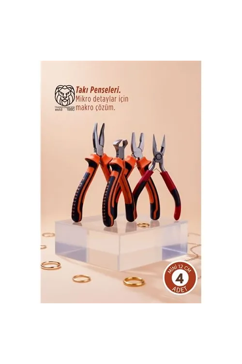 4lü Profesyonel Takı Tasarım & Hobi Pense Seti (Hassas İşçilik Kiti)