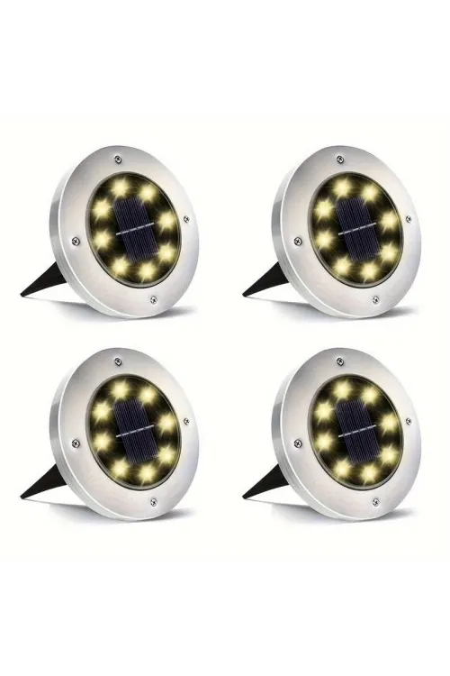 4lü Solar Panelli Kazıklı Bahçe Aydınlatması