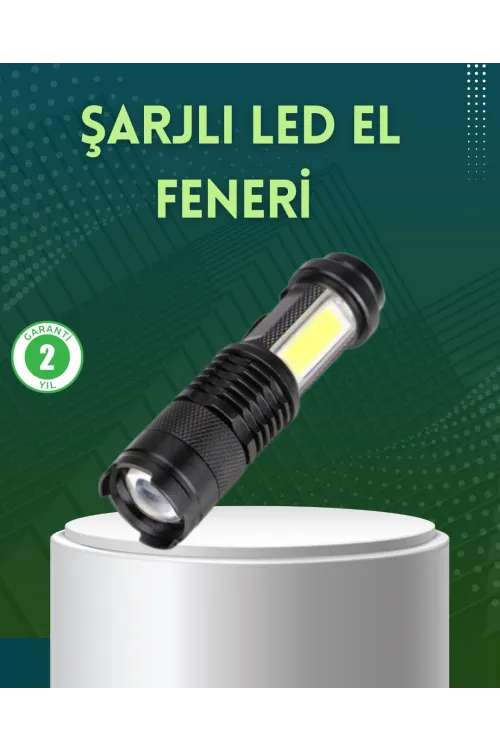 4 Modlu Usb Şarjlı Led El Feneri Kamp Ve Outdoor