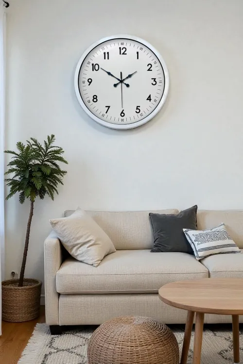 40 cm Beyaz Metal Standart Duvar Saati