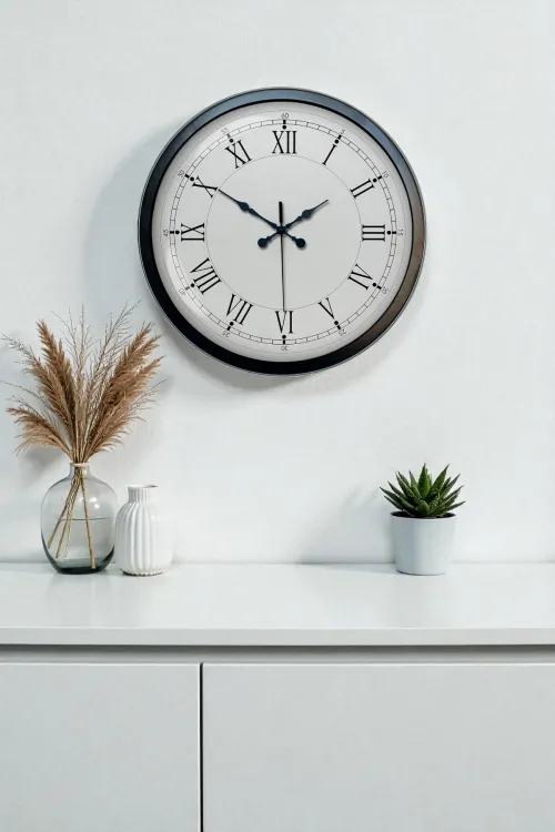 40 cm Siyah Metal Retro Duvar Saati