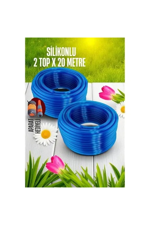 40 Metre Silikonlu Bahçe Hortumu Sulama Aparatı HEDİYELİ 712343