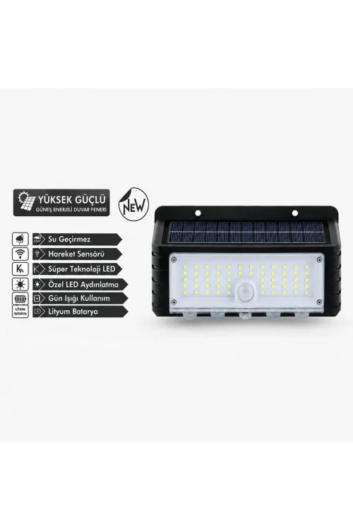 44 Led Güneş Enerjili Hareket Sensörlü LED Duvar Lambası PD672
