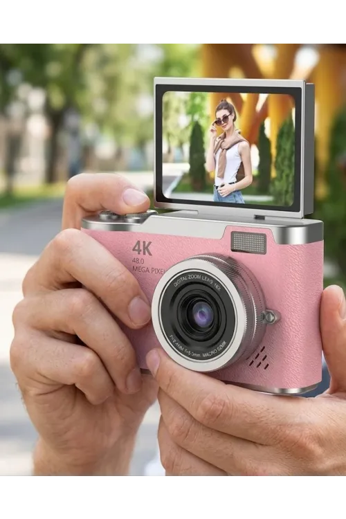 48 Mp Dijital Kamera Flip Ekran 18x Zoom Vlog Selfie Kamera