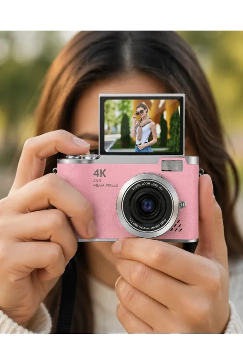 48 Mp Vlog Kamera 1080p Video Flip Screen Uzun Pil Ömrü Selfie Kamera