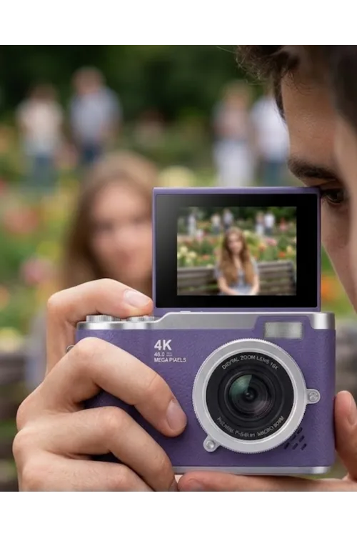 4k Kompakt Kamera 48 Mp Autofocus Flash Özellikli Vlog Kamera