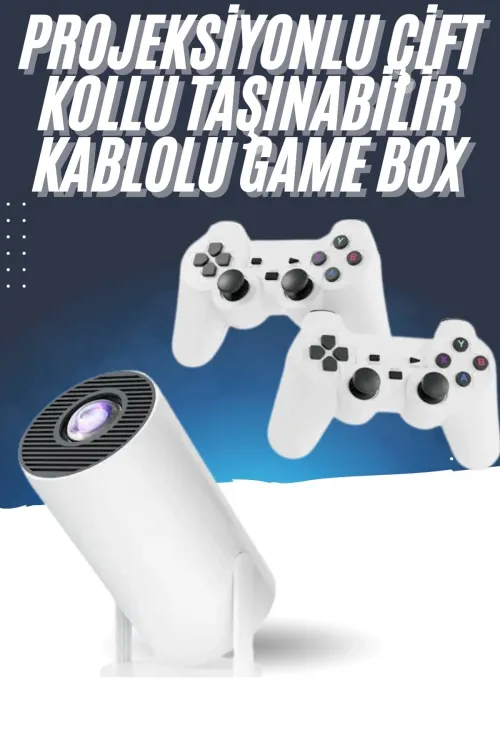 4k Wireless Çift Kollu Kumandalı Oyun Projeksiyonu Retro Video Oyunu