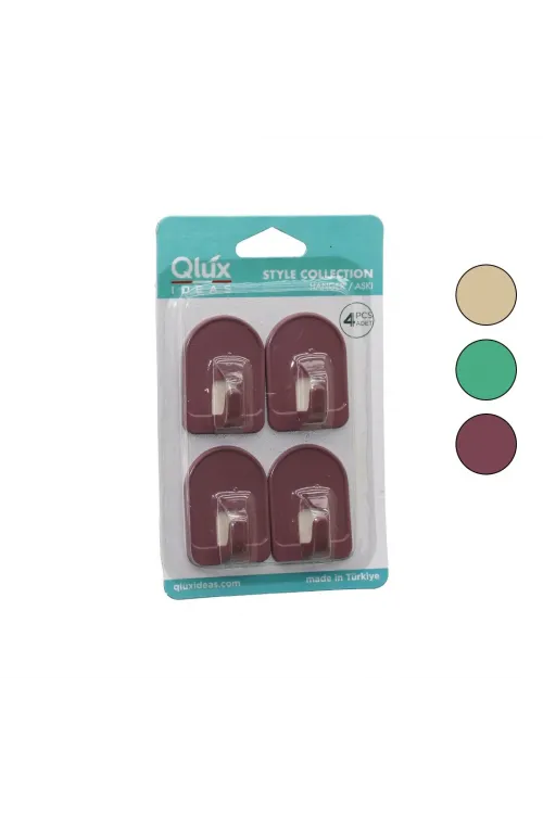 4pcs Dome Askı No-1 Rekli Plastik Yapışkanlı Montaj