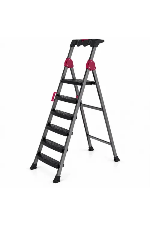 5+1 Basamaklı Metal Merdiven 150kg.taşıma